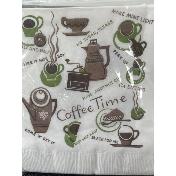 Vintage 15 Rust Craft Browne Luncheon Napkins Coffee Time 13.5" x 13.5" NEW NOS - Picture 3 of 4